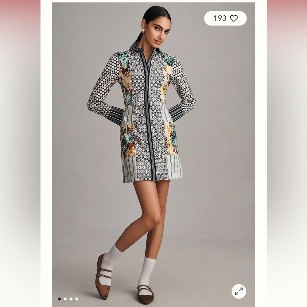 Anthropologie Multicolor Patterned Mini Dress